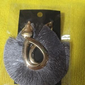 Gold and Gray Statement Earrings